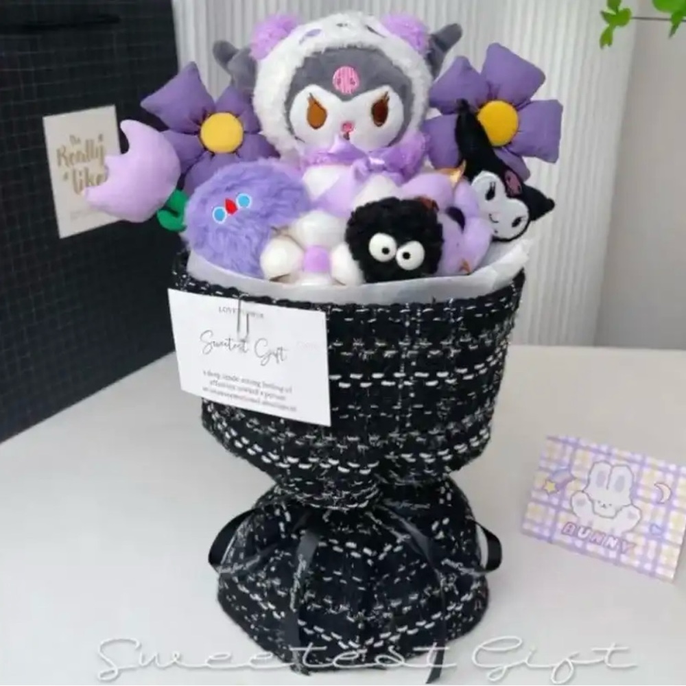 Sanrio Kuromi Plush Kt Flower Bouquet